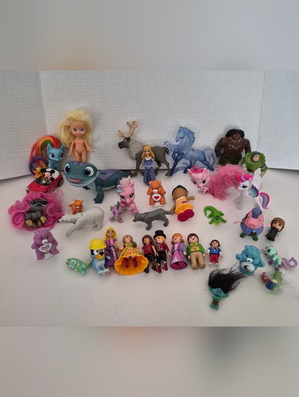 Mixed Toy Lot MLP, Disney, Frozen, Care Bears, Playmobil And More